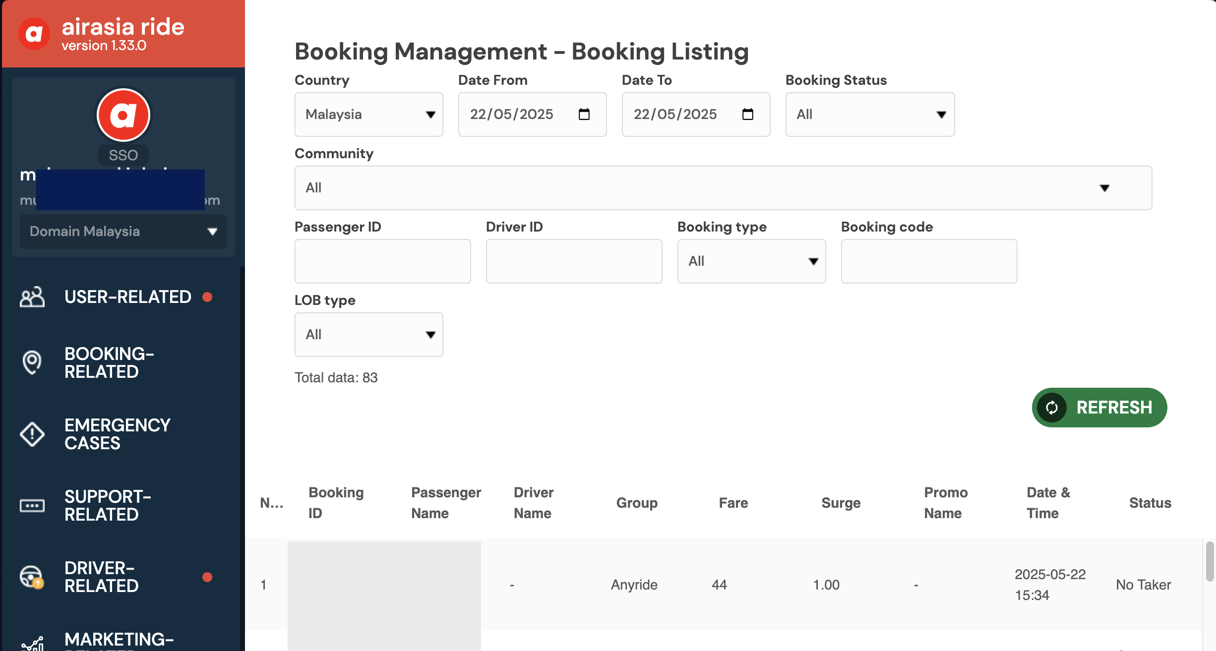 AirAsia Ride Admin Panel